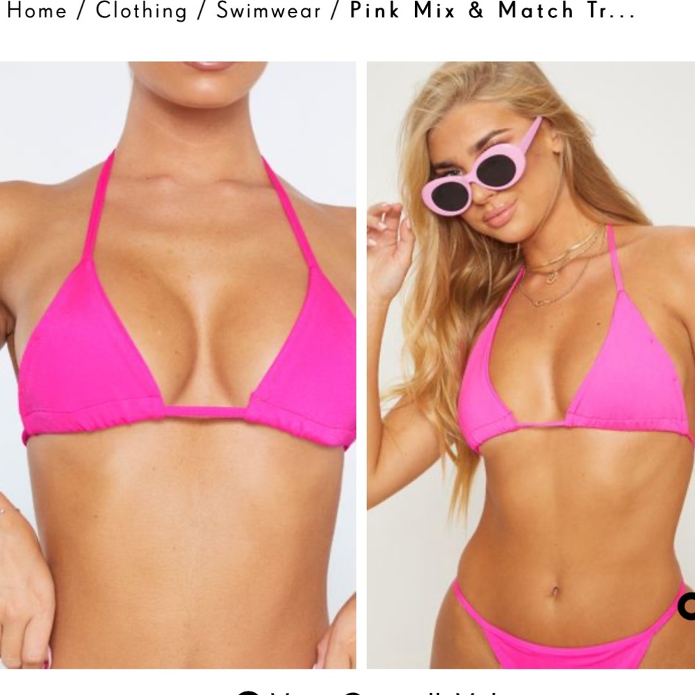 Hot Pink Triangle String Bikini - Picture 6 of 12